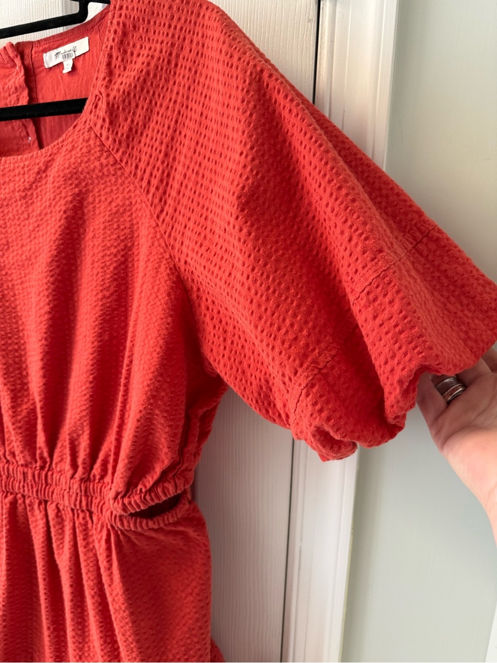 Madewell Rust Open Back Mini Dress Tiered Skirt XL - Picture 9 of 12